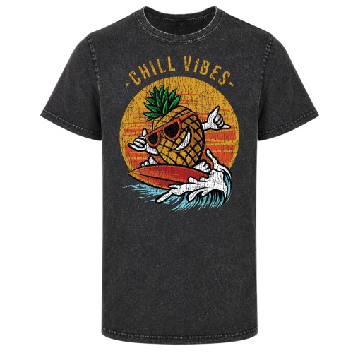 Koszulka męska Chill Vibes acid wash vintage streetwear 2