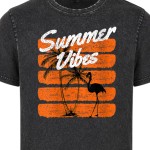 Koszulka męska Summer Vibes acid wash koszulka vintage lato streetwear retro