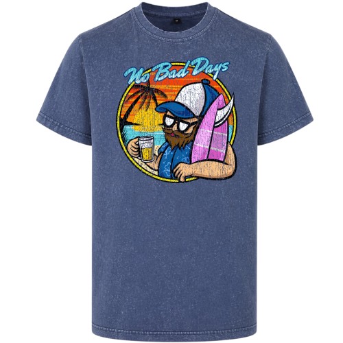 Koszulka męska No Bad Days acid wash vintage surfer streetwear 2