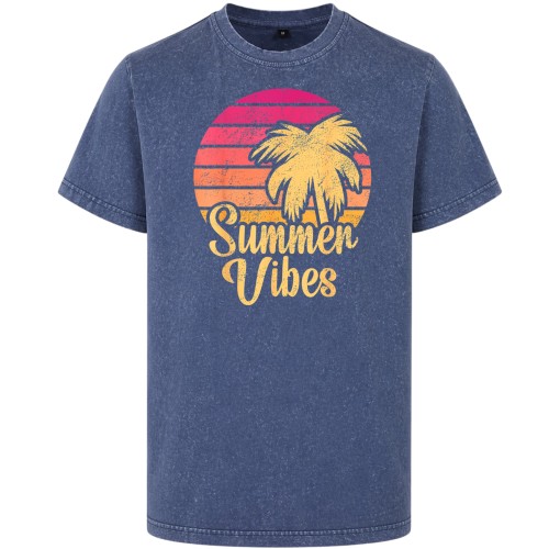 Koszulka męska Summer Vibes acid wash vintage streetwear 2