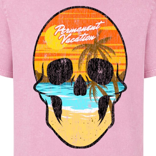 Koszulka męska Permanent Vacation acid wash vintage skull