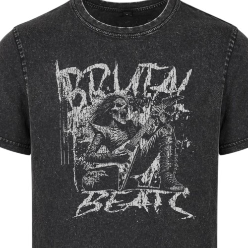 Koszulka muzyczna męska Brutal Metal acid wash rock metal vintage 1