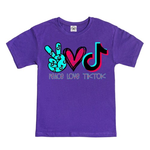 DZIECIĘCA KOSZULKA PREZENT PEACE LOVE TIK TOK 27