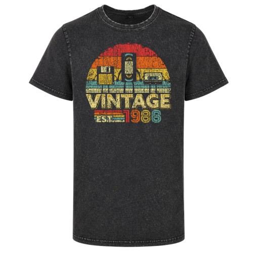 Koszulka męska na 40 urodziny Vintage 1986 acid wash retro 2