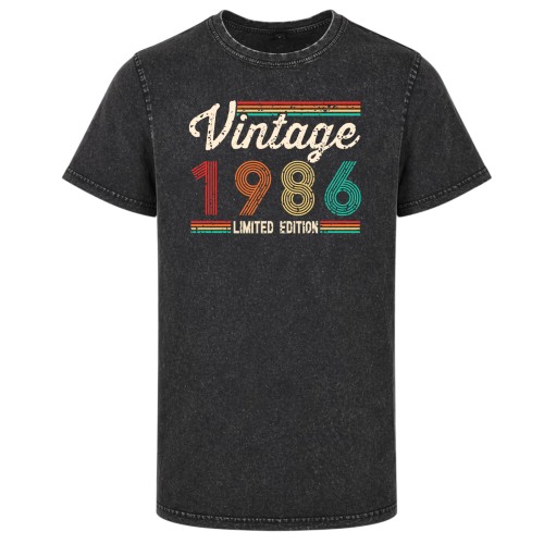 Koszulka męska na 40 urodziny Vintage 1986 Limited Edition acid wash 2