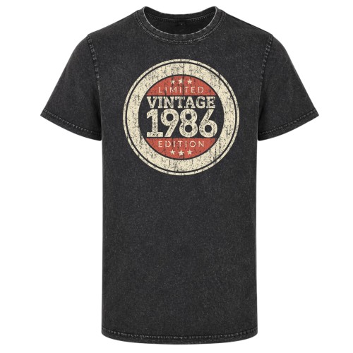 Koszulka męska na 40 urodziny Vintage 1986 acid wash limited edition 2