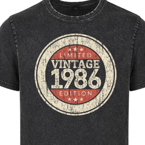 Koszulka męska na 40 urodziny Vintage 1986 acid wash limited edition 
