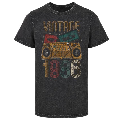Koszulka męska na 40 urodziny Vintage 1986 acid wash retro 2