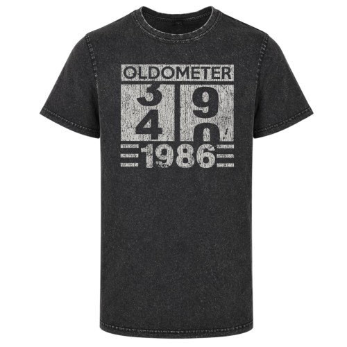 Koszulka męska na 40 urodziny Oldometer 1986 vintage acid wash 2
