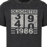 Koszulka męska na 40 urodziny Oldometer 1986 vintage acid wash