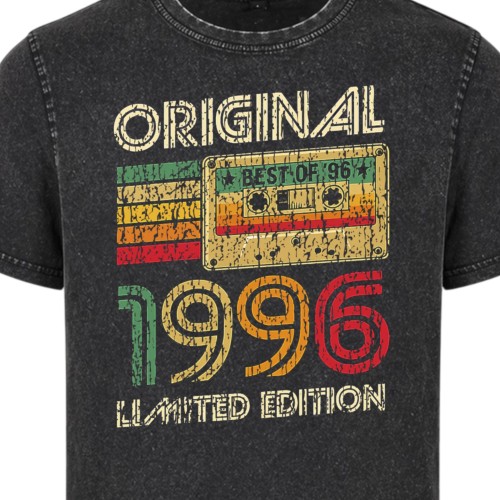 Koszulka męska na 30 urodziny 1996 vintage retro acid wash 