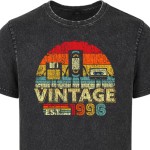 Koszulka męska vintage 1996 retro acid wash na 30 urodziny