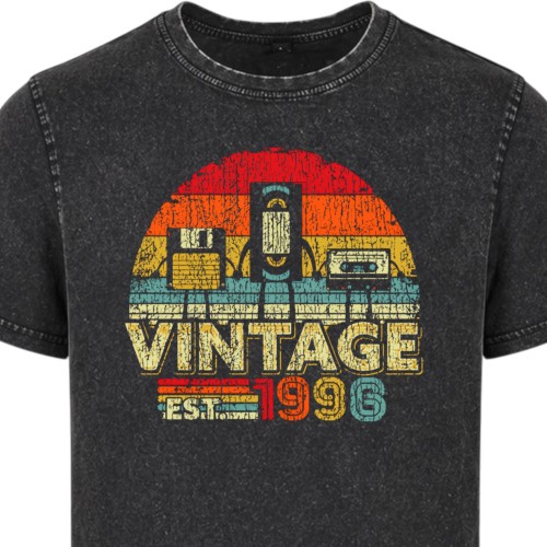 Koszulka męska vintage 1996 retro acid wash na 30 urodziny 1