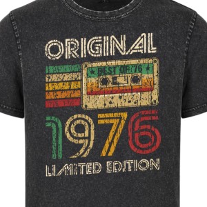 Koszulka męska na 50 urodziny Original 1976 vintage acid wash