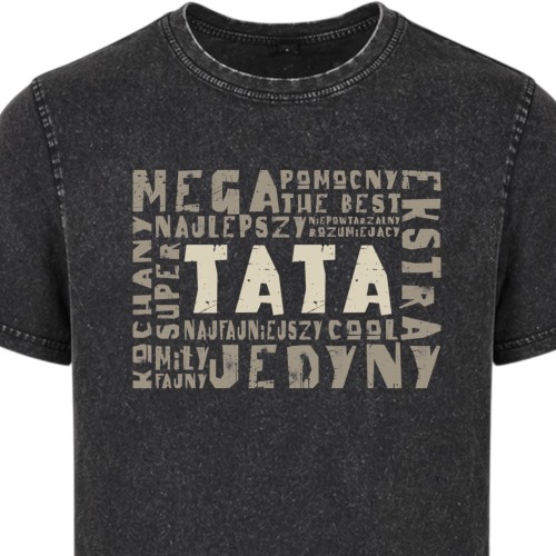Koszulka Tata Jedyny prezent dla taty na Dzień Ojca acid wash 1