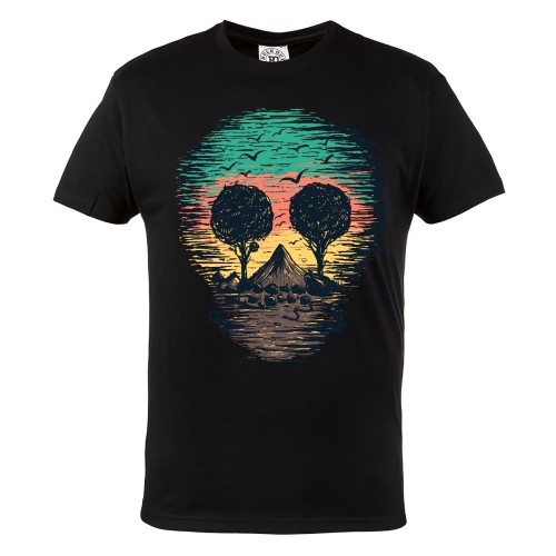 KOSZULKA MĘSKA CASUAL CZASZKA SKULL MOUNTAINS 