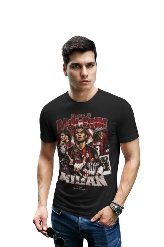 Koszulka męska bawełniana Paolo Maldini Włochy numer 3 piłka nożna czarna koszulka z nadrukiem 3