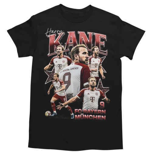 Koszulka męska bawełniana Harry Kane Anglia Monachium numer 9 piłka nożna czarna z nadrukiem 2