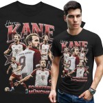 Koszulka męska bawełniana Harry Kane Anglia Monachium numer 9 piłka nożna czarna z nadrukiem