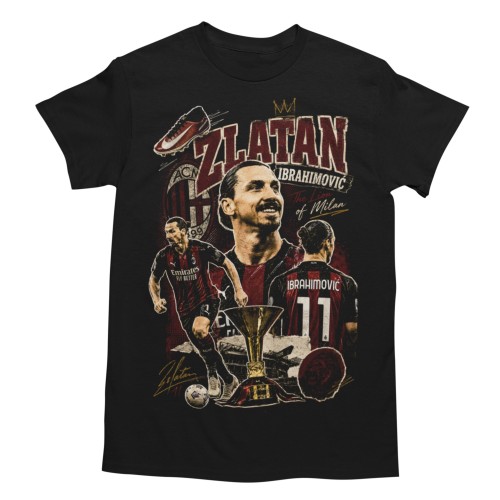 Koszulka męska bawełniana Zlatan Ibrahimović Szwecja Mediolan numer 11 czarna z nadrukiem piłkarskim 2