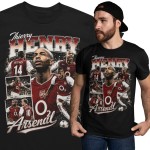 Koszulka męska bawełniana Thierry Henry Francja Londyn numer 14 czarna z nadrukiem piłkarskim