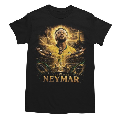 Koszulka męska Neymar Brazylia czarna z nadrukiem The Prince 2