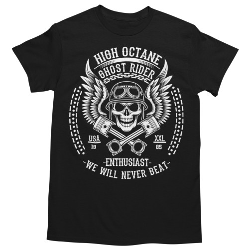 Koszulka męska Ghost Rider High Octane czarna z nadrukiem motocyklowym 2