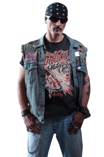Koszulka męska Indian Motorcycle Club czarna z nadrukiem Vintage Biker Skull 3