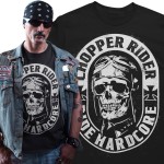 Koszulka męska Chopper Rider Ride Hardcore czarna – Vintage Biker Skull