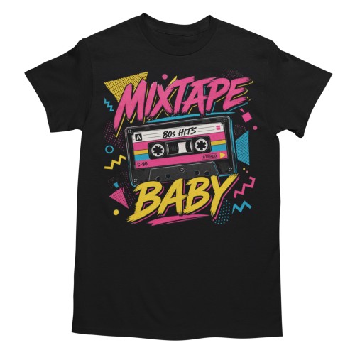 Koszulka Retro Mixtape Lata 80 Kaseta Magnetofonowa Vintage