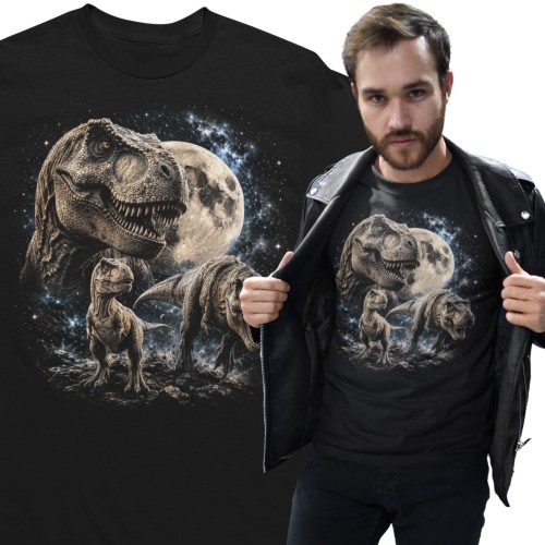 Koszulka męska T-Rex Dino Jurassic prezent dla fana dinozaurów 2