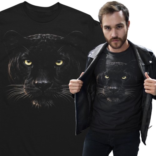 Koszulka męska Czarna Pantera – Panther, Black Panther, Dzikie Koty, Wild Animal 2