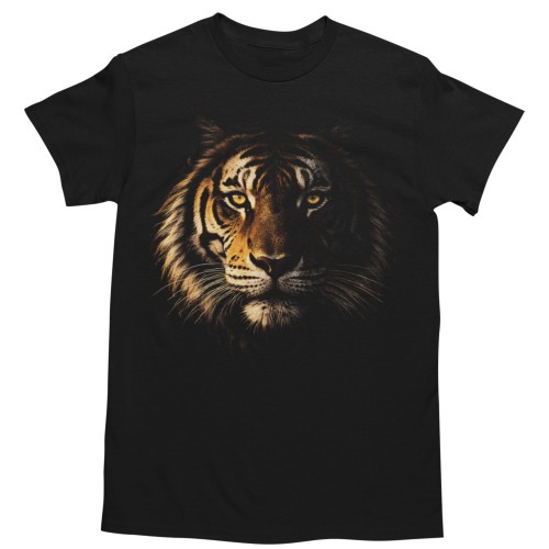 Koszulka męska Tygrys – Tiger, Dzikie Zwierzę, Wild Nature Czarna