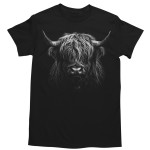 Koszulka Męska z Nadrukiem Highland Cow Szkocka Krowa