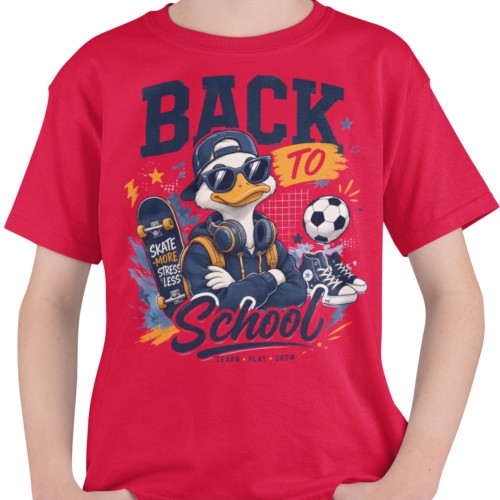Dziecięca Koszulka Do Szkoły Kaczor Back To School Uczeń  12