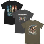 Zestaw 3x Koszulka Męska 3pak T-shirt Męski zestaw 3szt Na ryby Prezent dla wędkarza