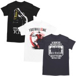 Zestaw 3x Koszulka Męska 3pak T-shirt Męski zestaw 3szt Koszulki Piłkarskie Piłka Nożna