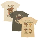 Zestaw 3x Koszulka Męska 3pak T-shirt Męski zestaw 3szt Koszulki Na Grzyby Dla Grzybiarza