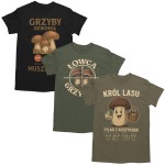 Zestaw 3x Koszulka Męska 3pak T-shirt Męski zestaw 3szt Koszulki Na Grzyby Z Grzybami
