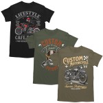 Zestaw 3x Koszulka Męska 3pak T-shirt Męski zestaw 3szt Koszulki Motocyklowe Na Motor Dla Motocyklisty
