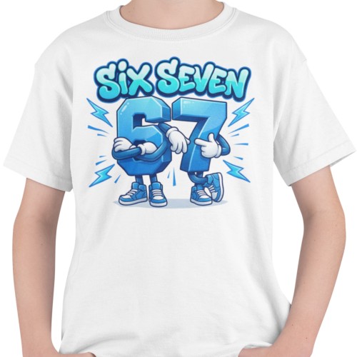 Koszulka dziecieca z nadrukiem 67 Six Seven bawelniana Steal a Brainrot Do Szkoły Do Przedszkola 4