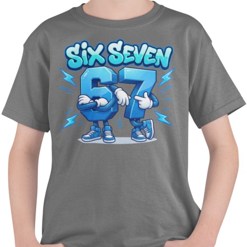 Koszulka dziecieca z nadrukiem 67 Six Seven bawelniana Steal a Brainrot Do Szkoły Do Przedszkola 8