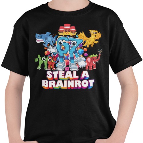 Koszulka Dziecięca Brainrot Six Seven 67 Steal A Brainrot Viral Do Szkoły Do Przedszkola