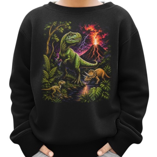 Bluza Dziecięca Dinozaury T Rex Jurassic Wulkan Prezent Chłopiec Dino