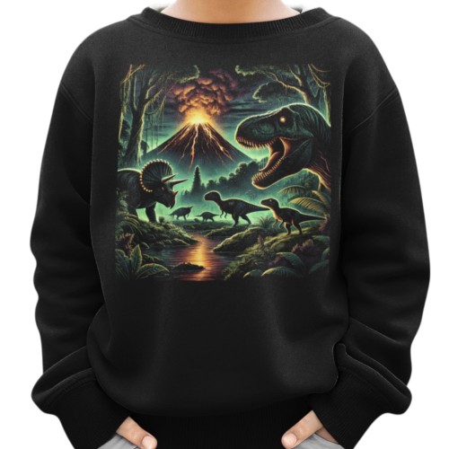 Bluza Dziecięca Dinozaury T Rex Wulkan Dino Prezent Chłopiec Dinozaur