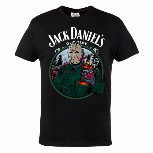 MĘSKA KOSZULKA Z NADRUKIEM NA HALLOWEEN JASON VOORHEES JACK DANIELS WHISKY HAL123