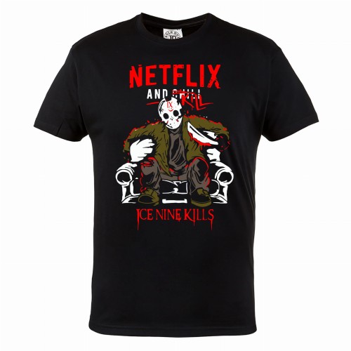 MĘSKA KOSZULKA Z NADRUKIEM HORROR PIĄTEK TRZYNASTEGO JASON VOORHEES NETFLIX HAL126 