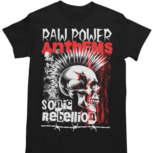  Koszulka punk rock czaszka irokez rebel streetwear styl alternatywny 