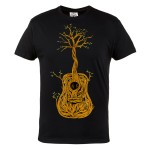 MĘSKA KOSZULKA MUZYCZNA DLA MUZYKA GITARA RETRO
