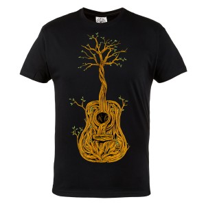 MĘSKA KOSZULKA MUZYCZNA DLA MUZYKA GITARA RETRO